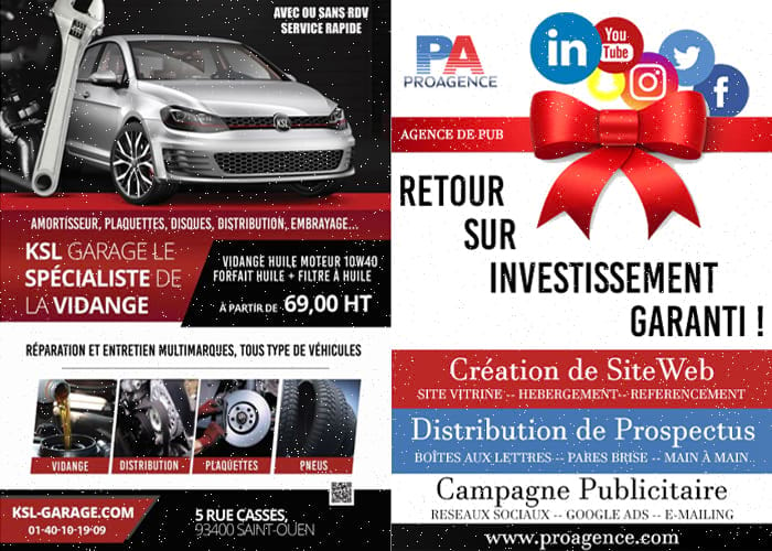 Création flyers Ksl Garage & ProAgence Ile de France